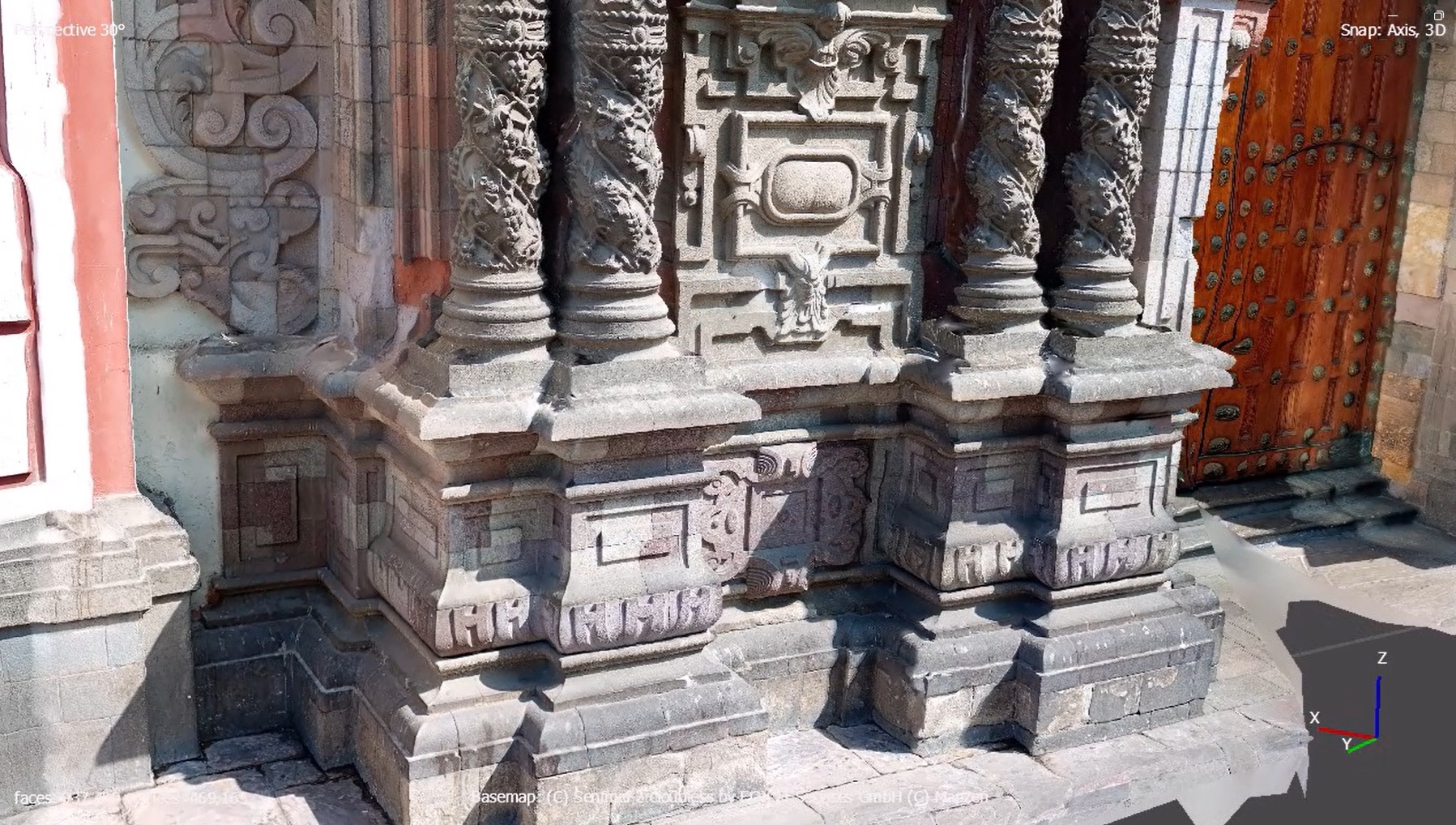 Textured 3D scan of a historic facade